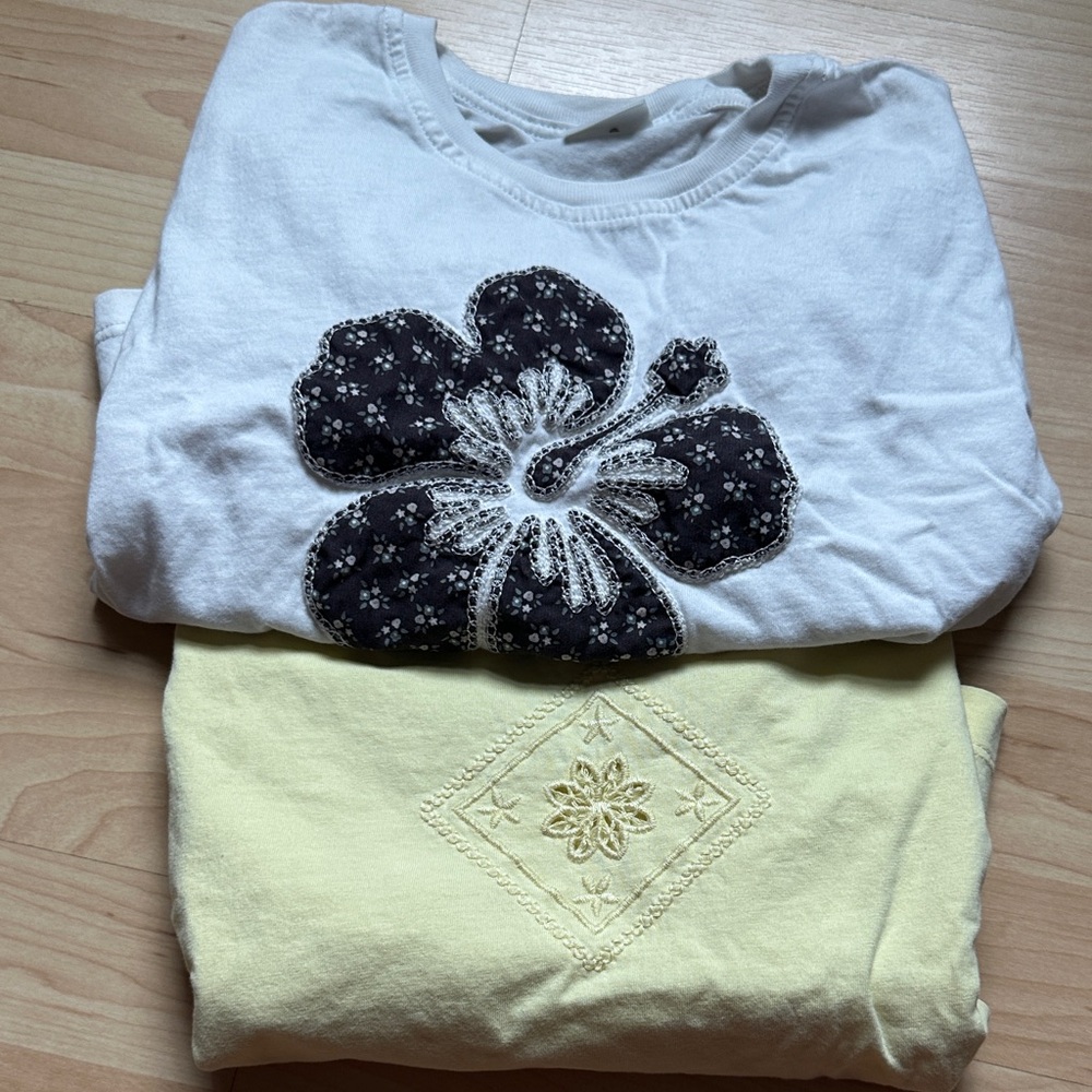 Bundle of Zara White Short Sleeve Tee & pale yellow t shirts